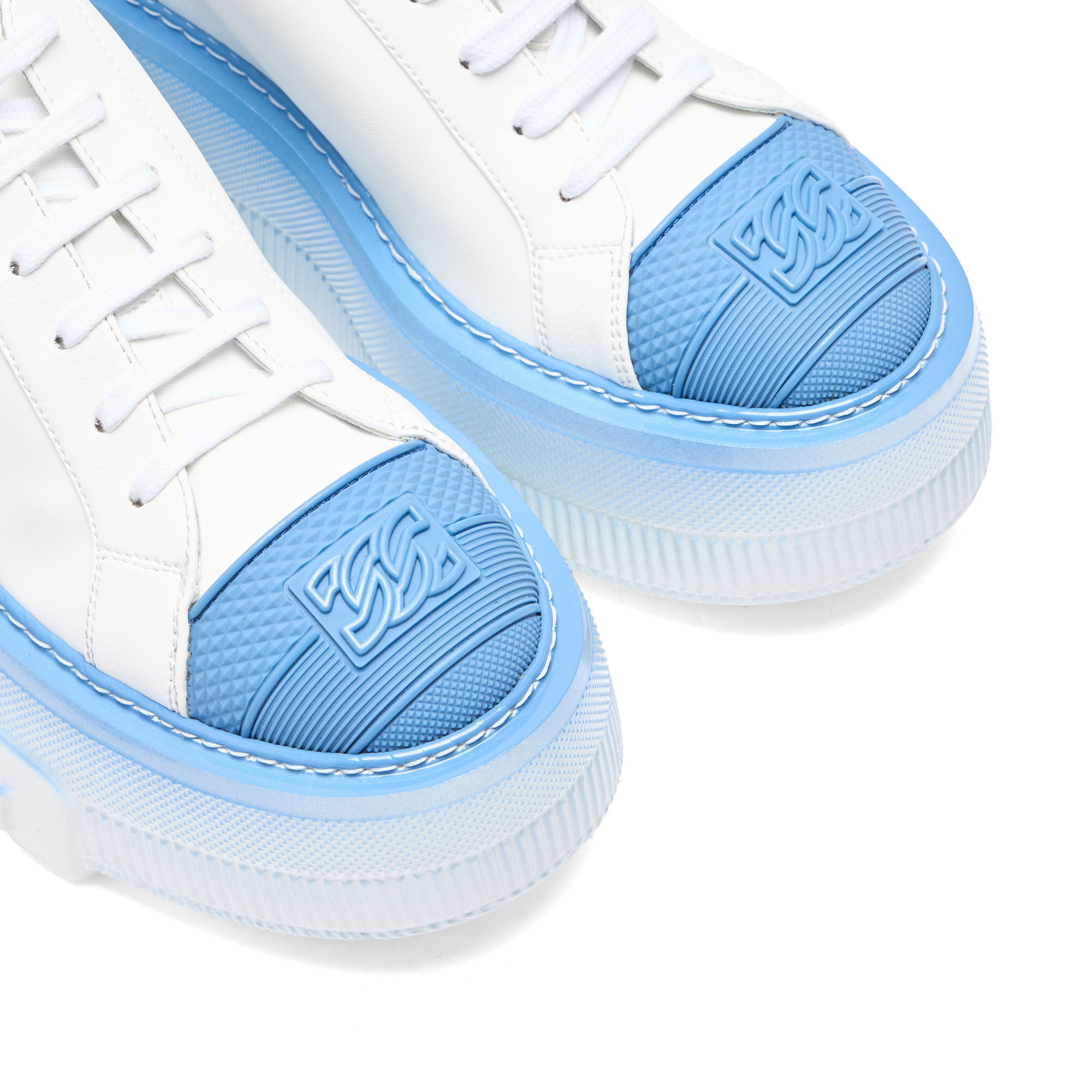 Casadei Nexus Toe Cap Sneakers female White and Bohemian Blue
