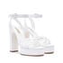 Casadei Betty Leather Platform Sandals White 1L219X1201FLORE9999