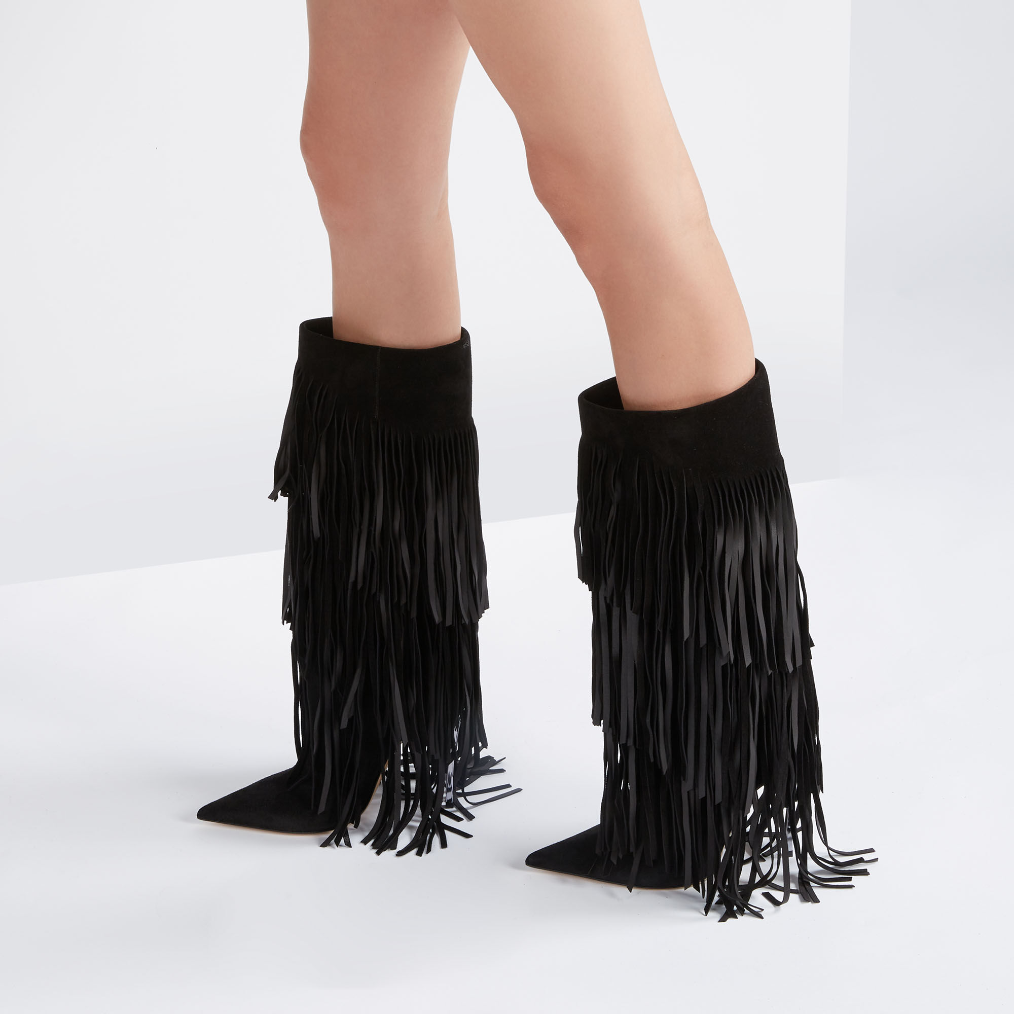 Super Blade Cassidy Suede High Boots in Black for Women | Casadei®