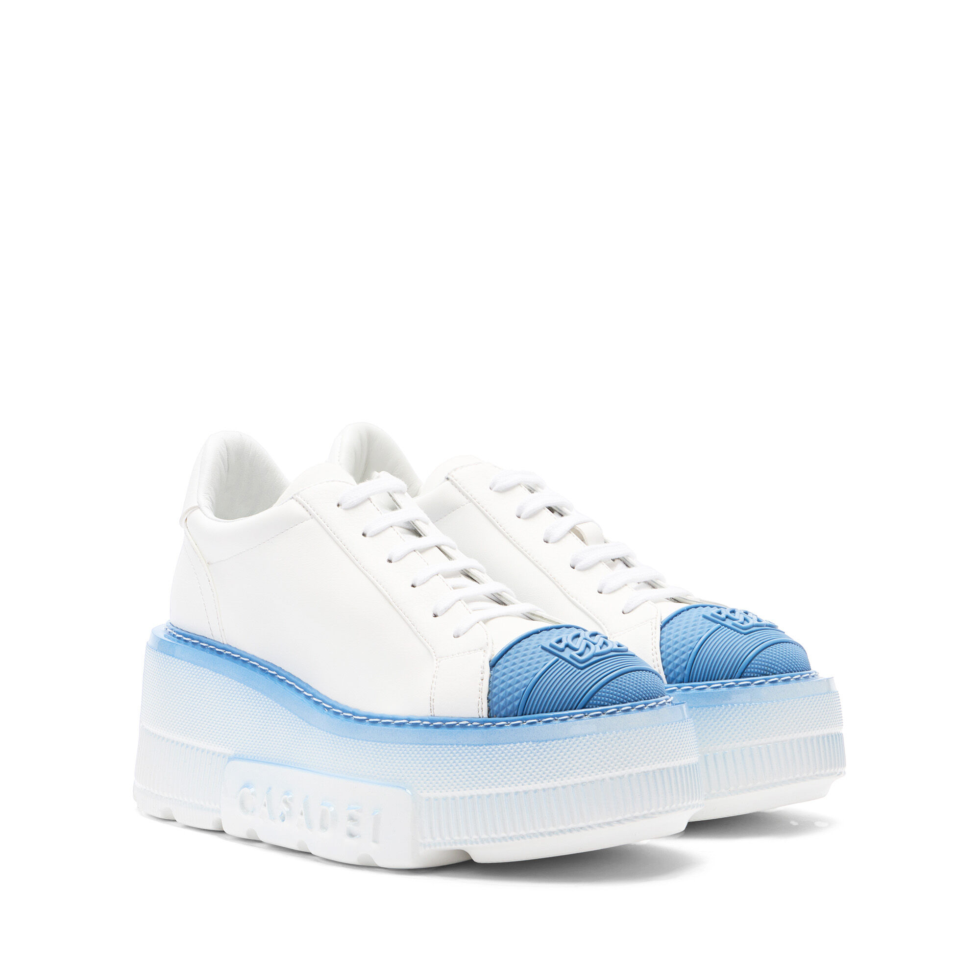 Casadei Nexus Toe Cap Sneakers female White and Bohemian Blue