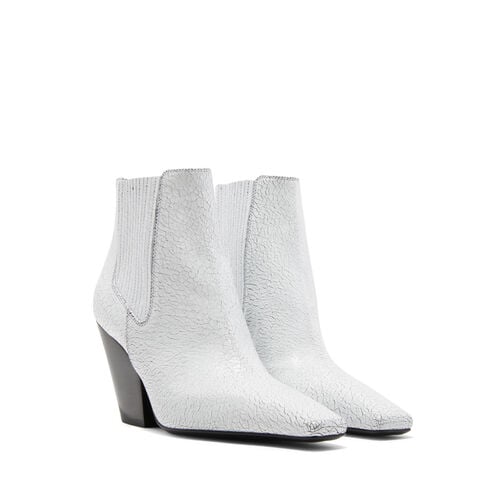 Anastasia Vulcano Leather Ankle Boots in White for Women | Casadei®