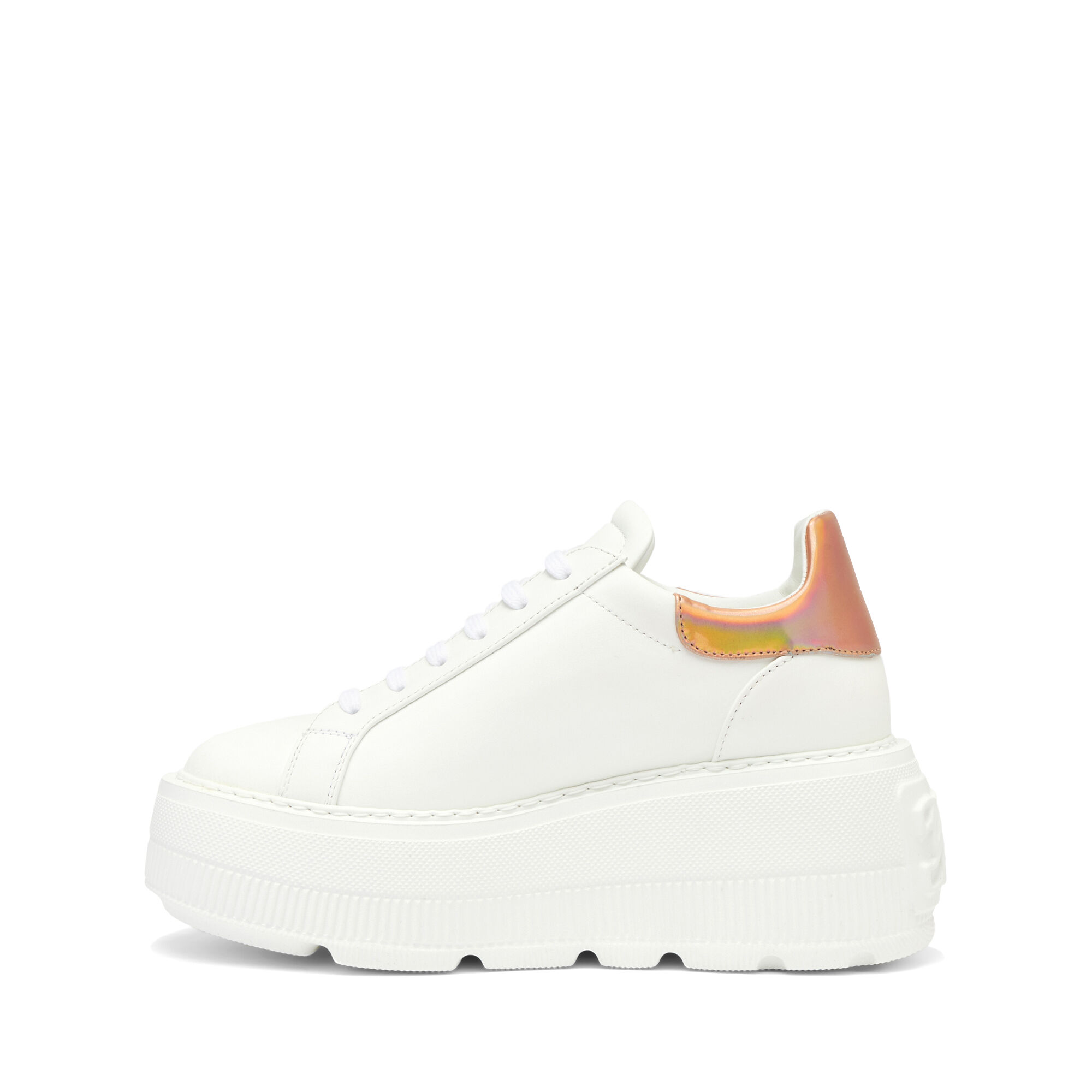 Nexus Flash Sneakers XXL Sole in White and Rose Gold for Women 