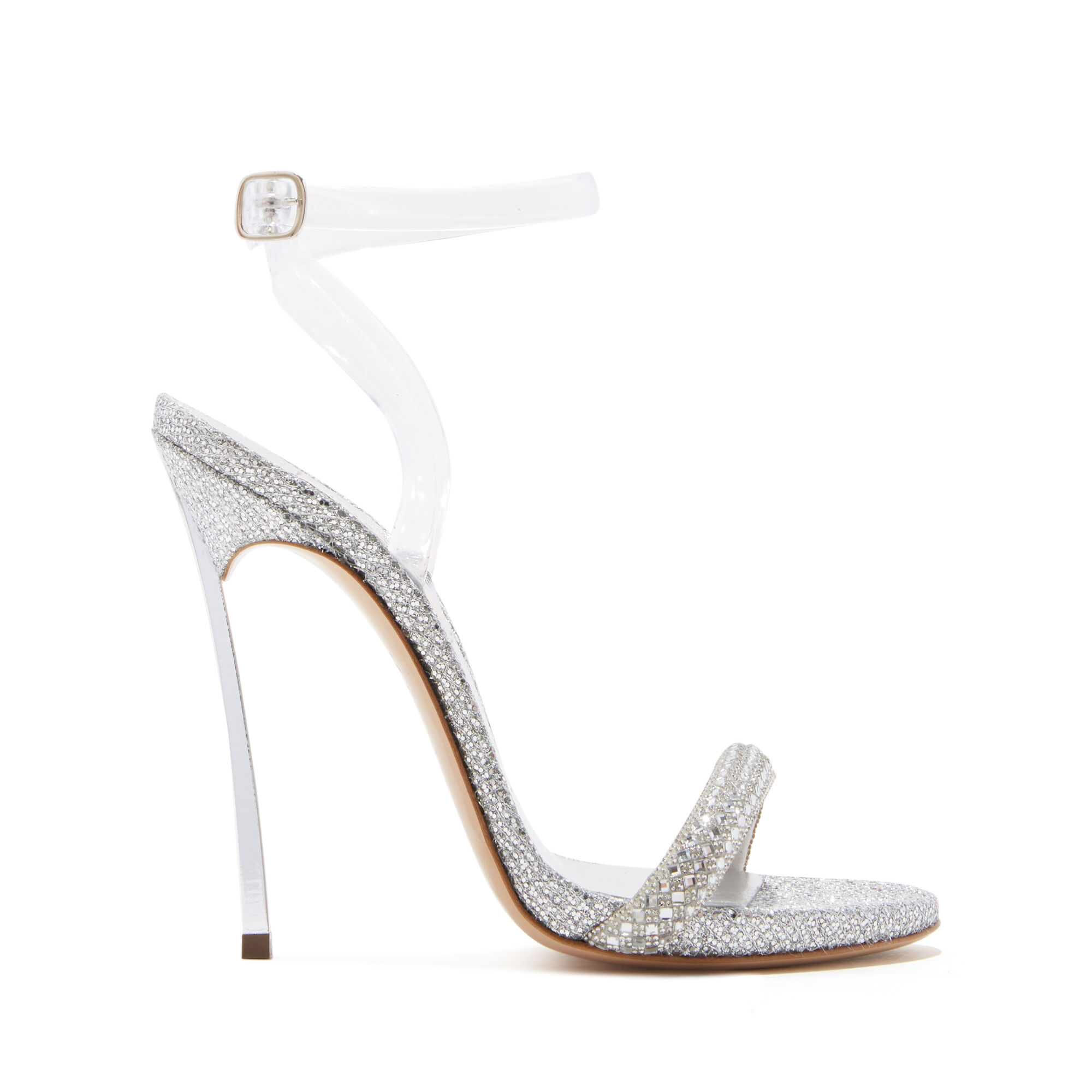 Blade Stratosphere PVC Glitter Sandals in Silver for Women | Casadei®