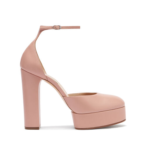 Betty Slingback Leather Platforms in Rosé for Women | Casadei®