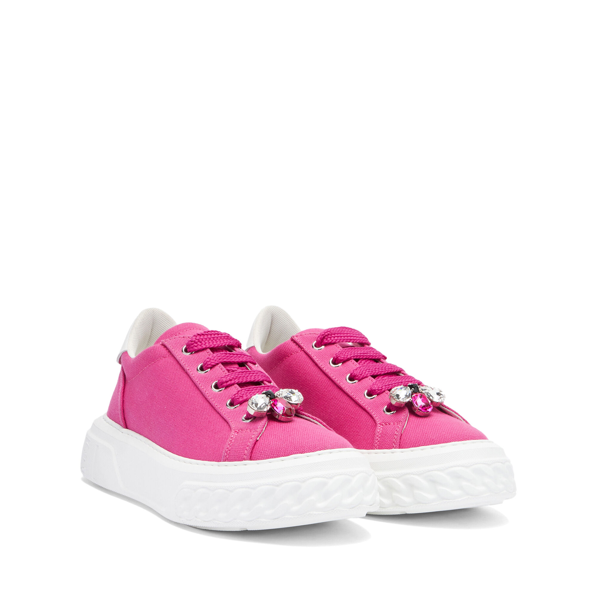 Casadei Off Road Queen Bee Sneakers female Fuchsia and White