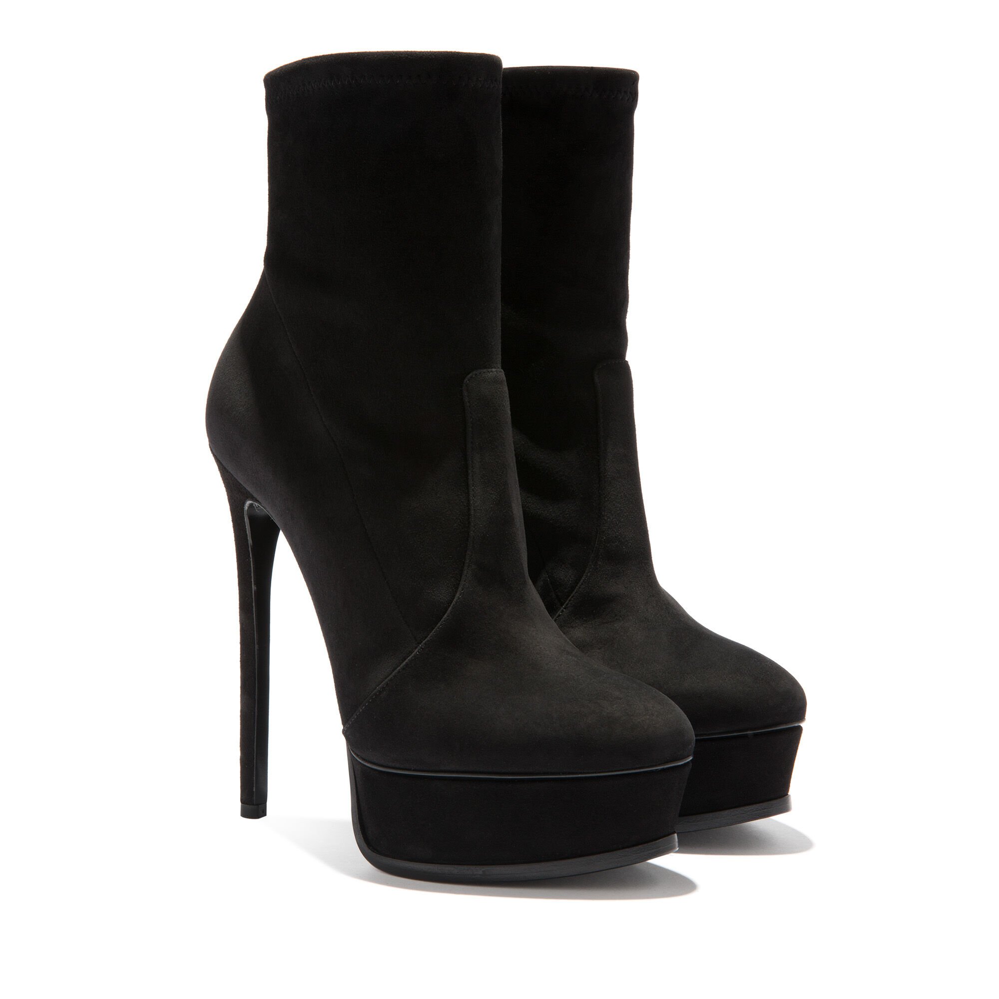Casadei platform leather boots - Black