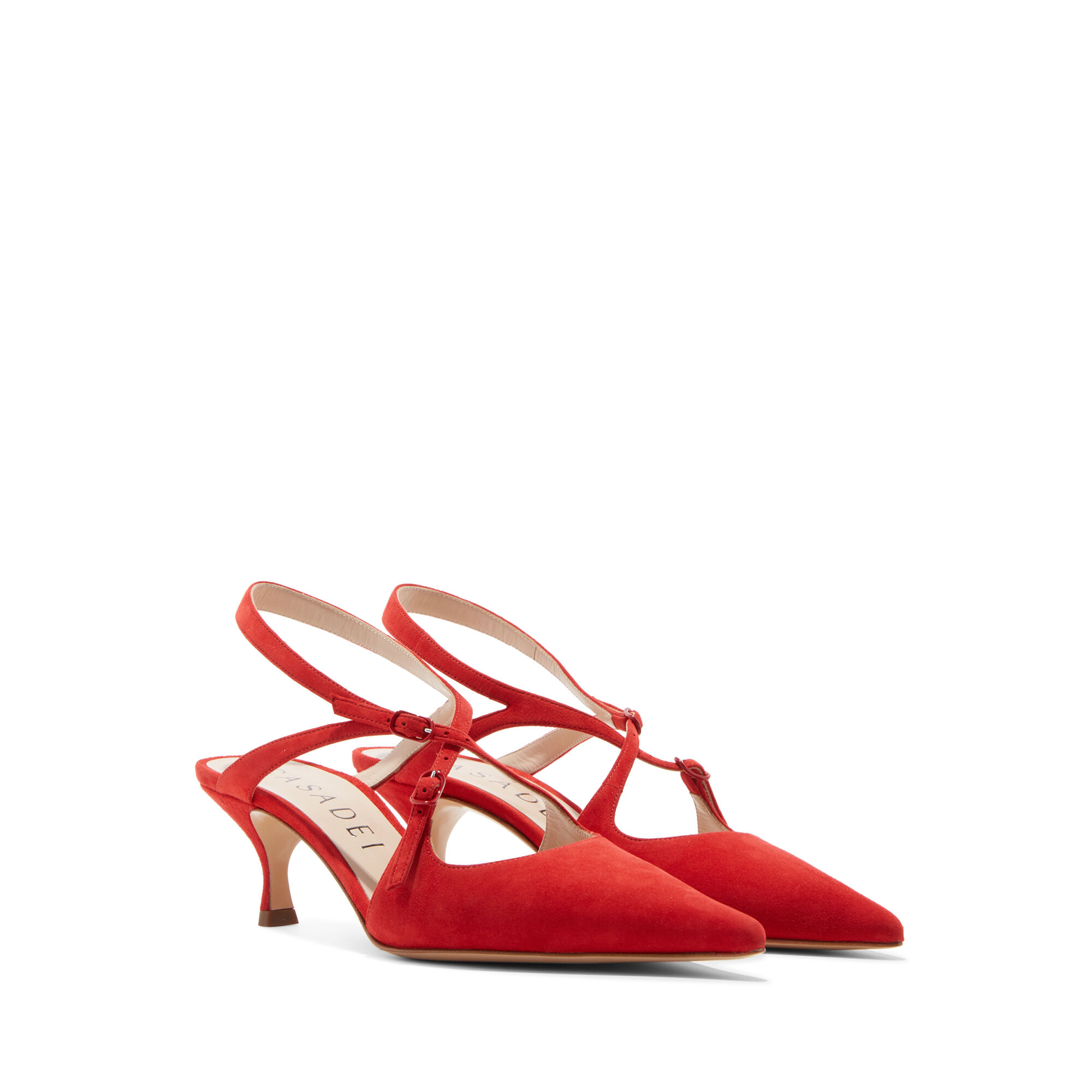 Casadei Anna Kitten Suede Slingback female Red Square