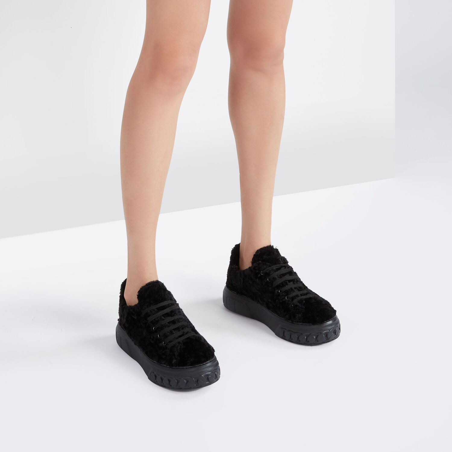 Off Road Senales Fur | Women Black Sneakers for Faux Casadei® in