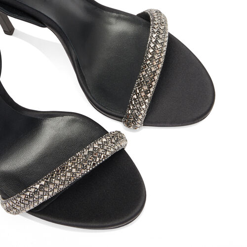 Cappa Blade Stratosphere Satin Sandals in Jet Hematite and Black for ...
