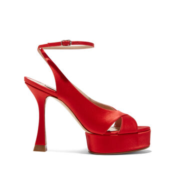 Donna Satin Platform Sandals Sale Fall Winter 2023 in Flame for Women