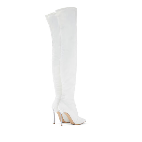 Blade Over the Knee Boots in White for Women | Casadei®