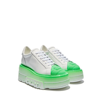 Verwisselbaar weekend uit Nexus Fluo Sneakers XXL Sole in White and Green for Women | Casadei®