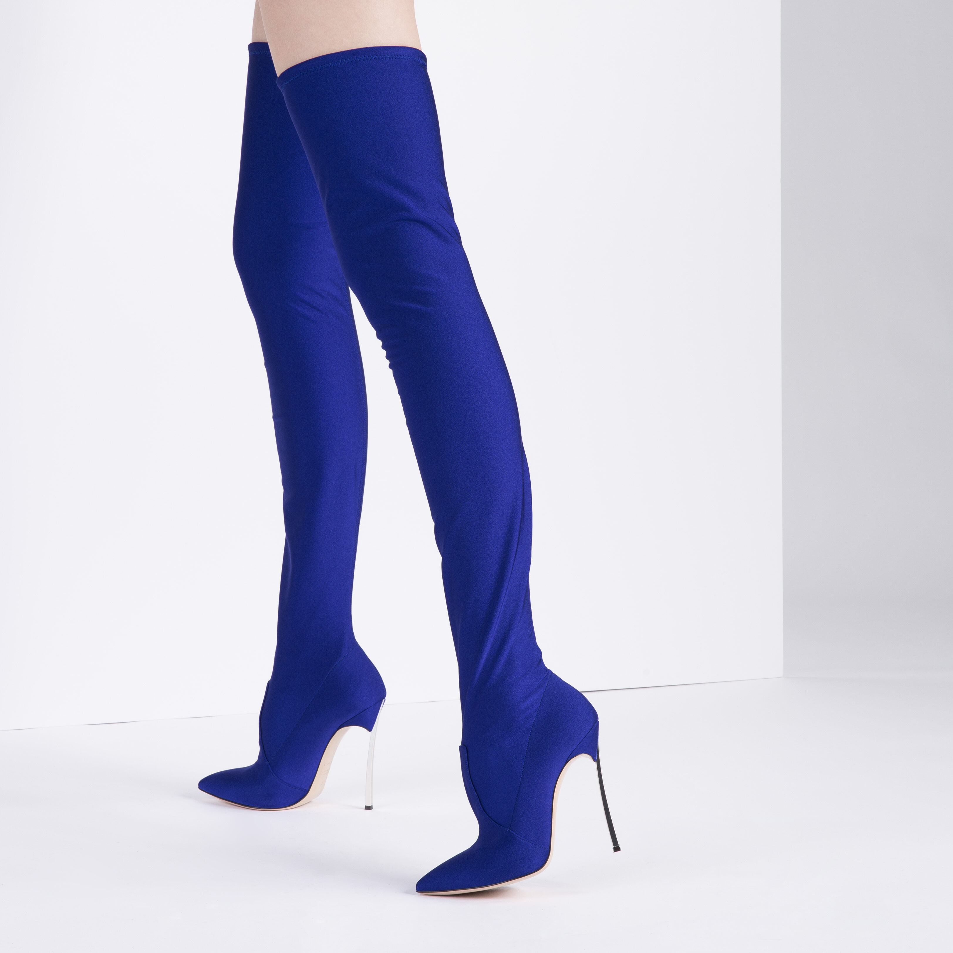 electric blue knee high boots