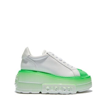 Verwisselbaar weekend uit Nexus Fluo Sneakers XXL Sole in White and Green for Women | Casadei®