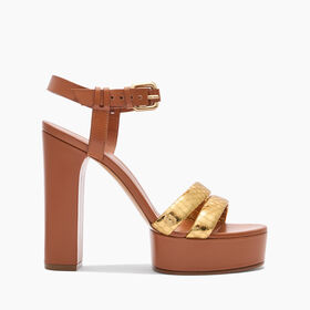 ${brand} Atomium Betty Leather and Gold Platform Sandals ${colorDescription} ${masterID}