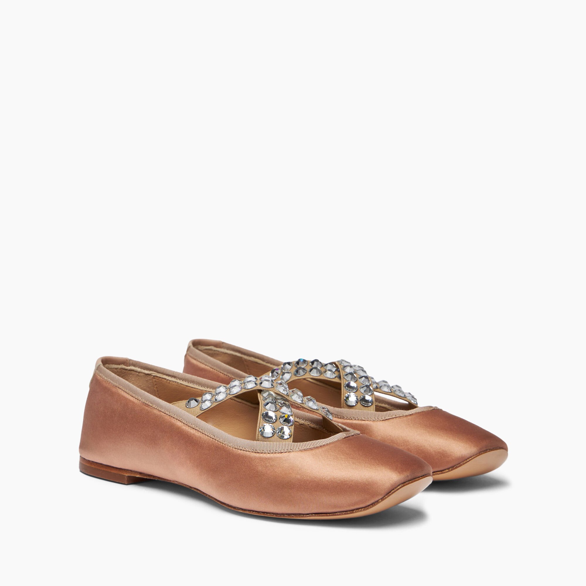 Casadei Avenue Ballet Satin Ballerinas مسحوقي 1A259X0101C2368