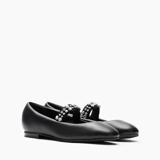  Puff Leather Ballerinas أسود 1A276Y0101C2608