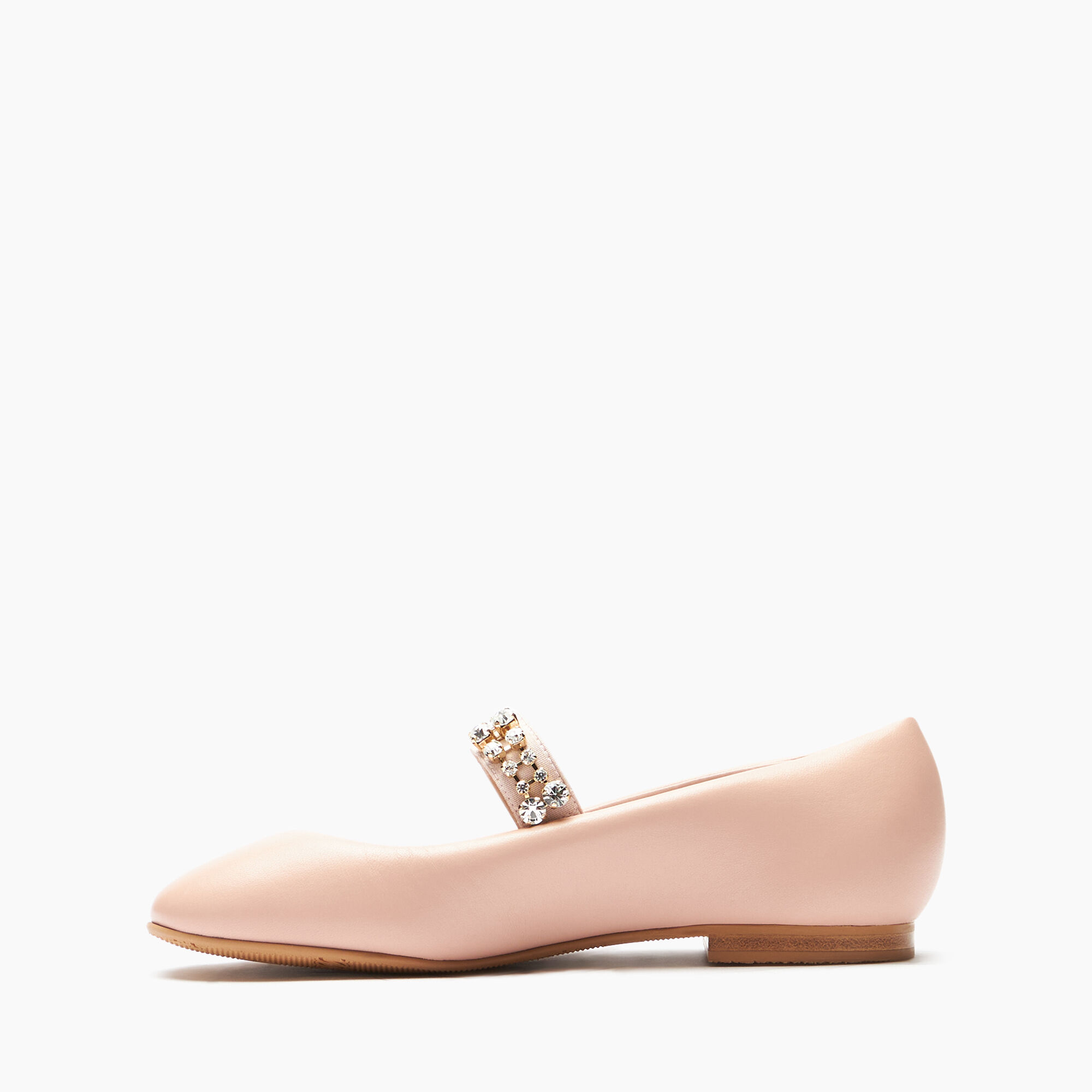  Puff Leather Ballerinas الرمادي الفاتح المائل للأصفر 1A276Y0101C2610