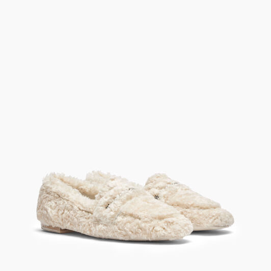 Casadei Valsenales Faux Fur Loafers Blanc 1D263Y0101C2518