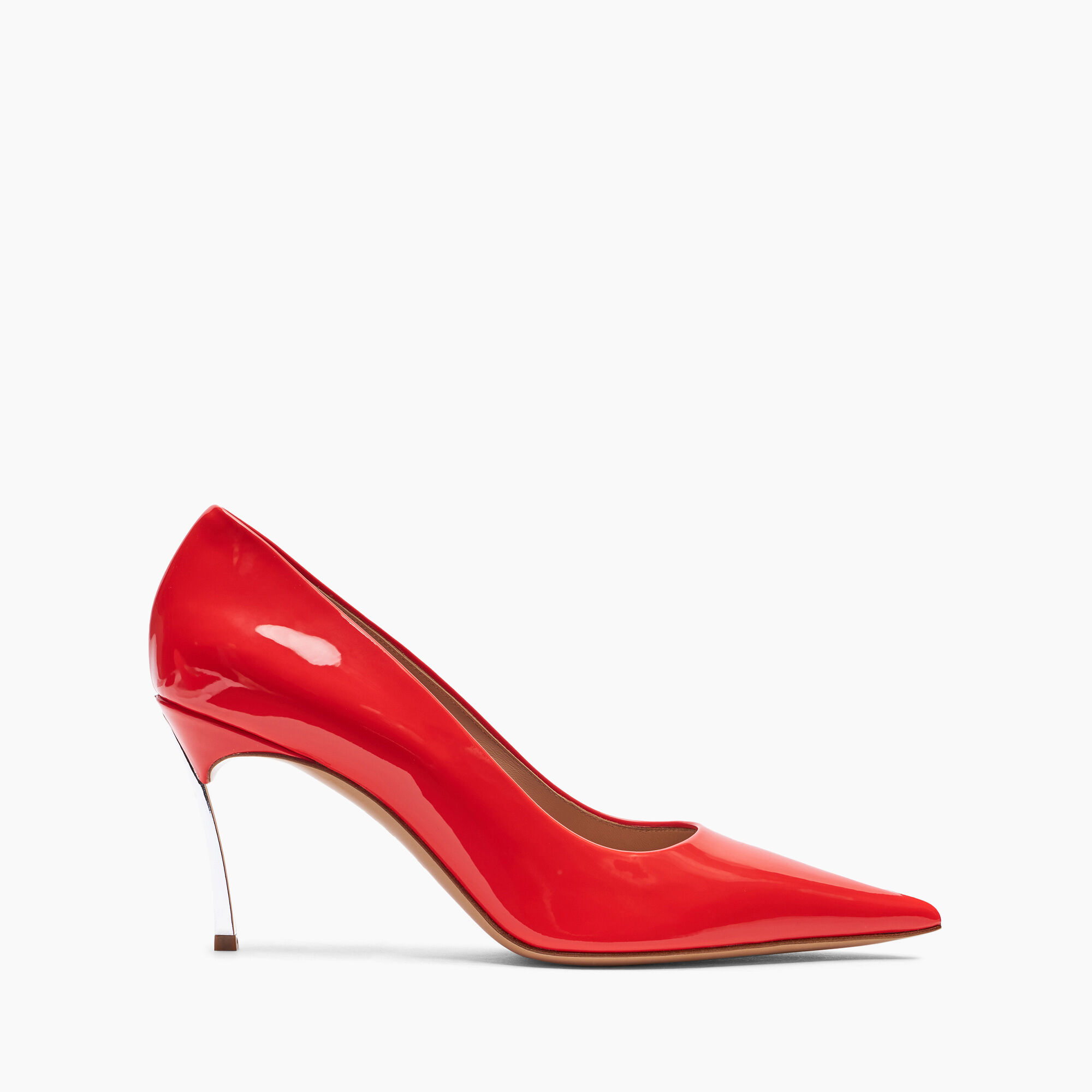 Casadei Superblade Patent Leather Pumps Coralflame 1F940X080MC1313