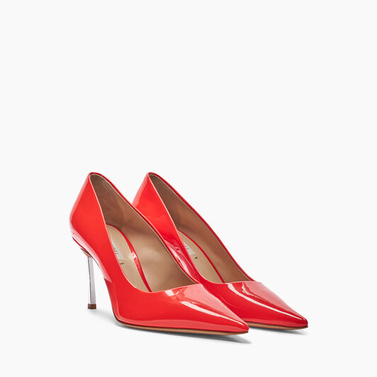 Casadei Superblade Patent Leather Pumps Coralflame 1F940X080MC1313