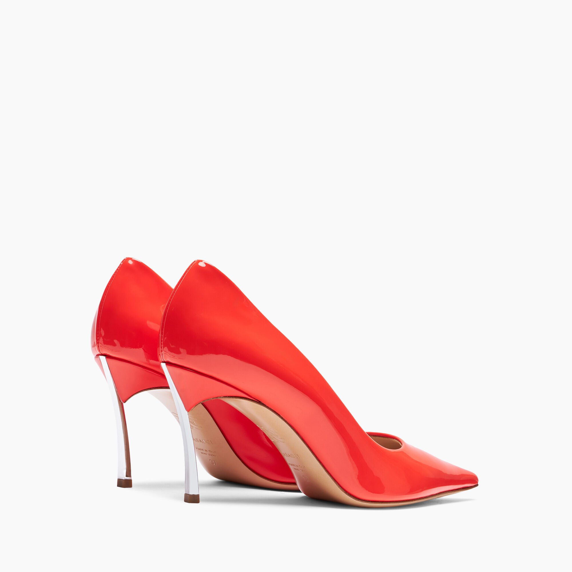 Casadei Superblade Patent Leather Pumps Coralflame 1F940X080MC1313