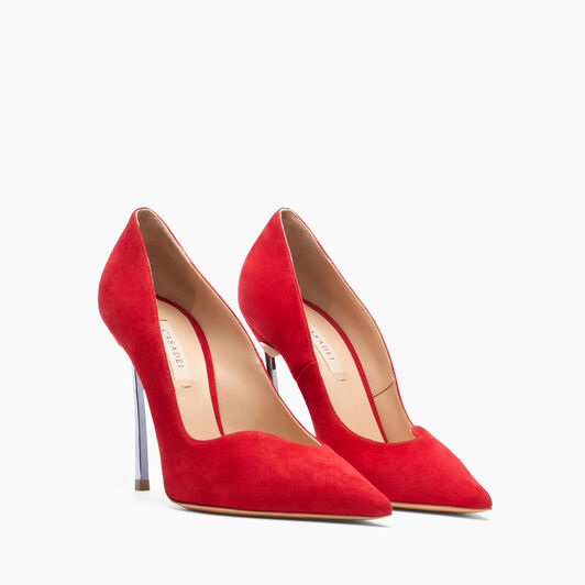 Casadei Superblade Suede Pumps Carrè rouge 1F961Y100MC1038