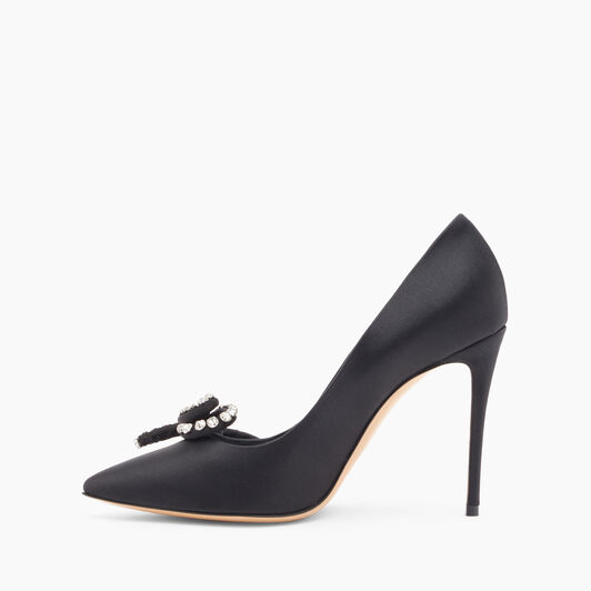 Casadei Judith Julia Satin Pumps Negro 1F986Y1001C2541