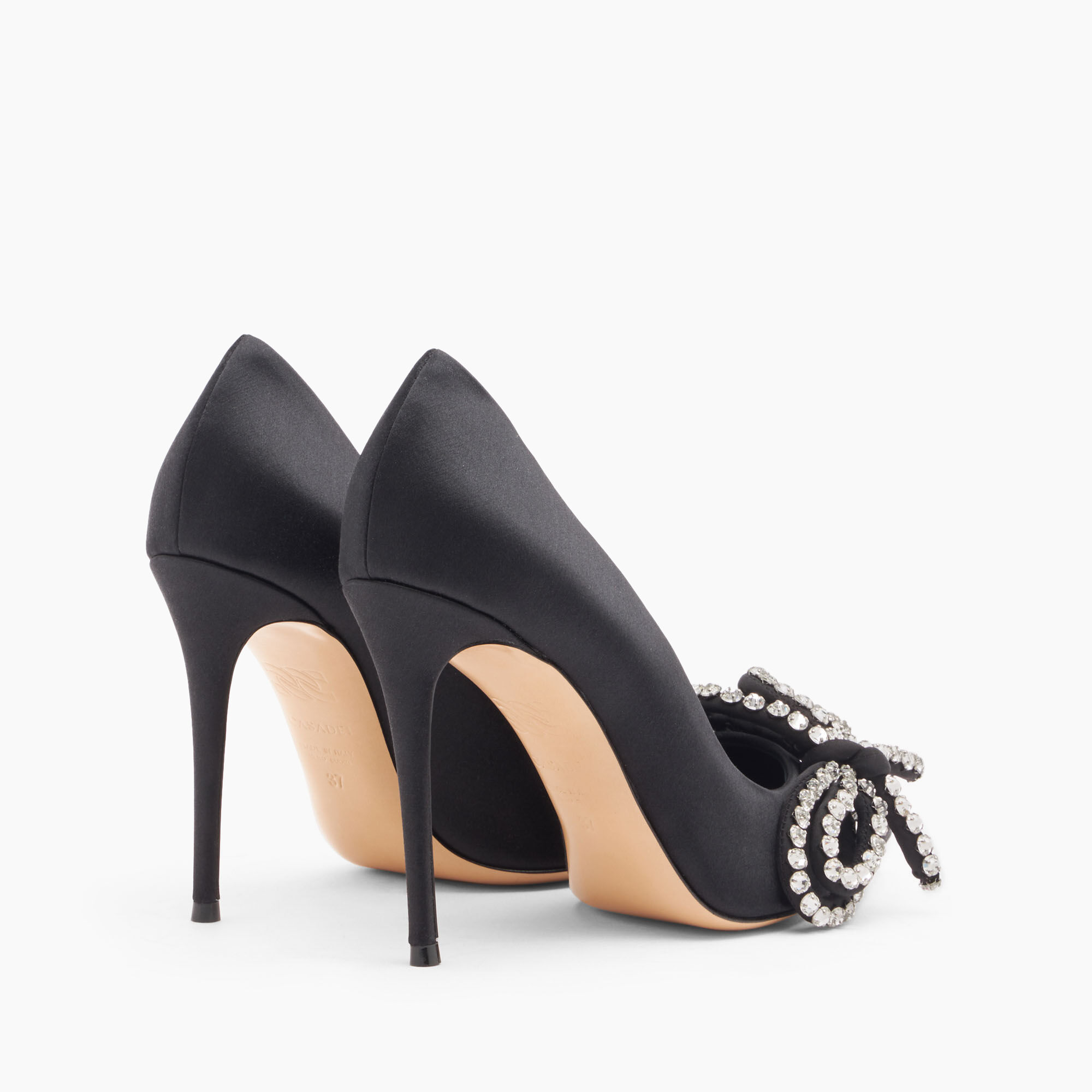 Casadei Judith Julia Satin Pumps Black 1F986Y1001C2541