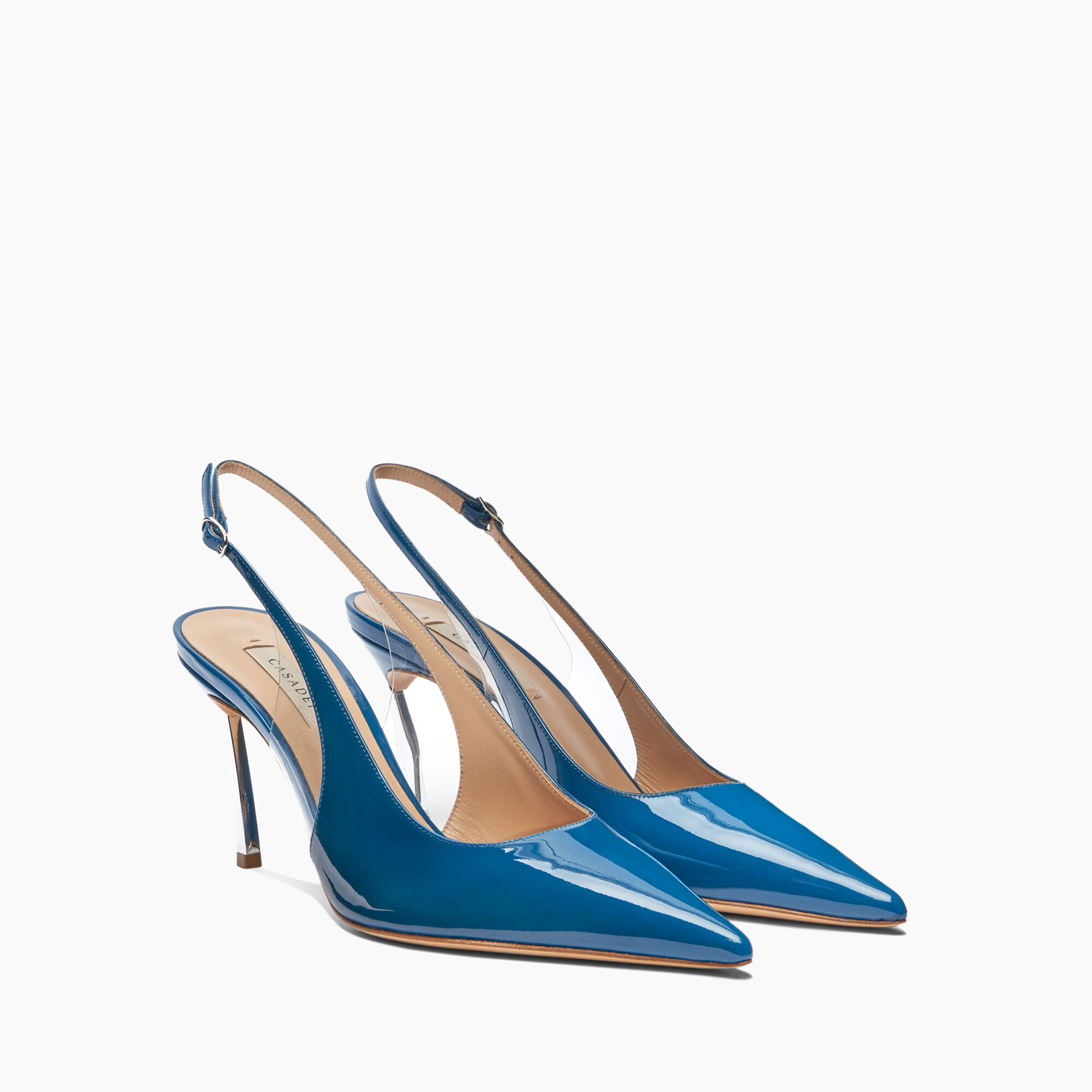 Casadei Superblade Patent Leather Slingback Bohemenian Blue 1G590X080MC1481