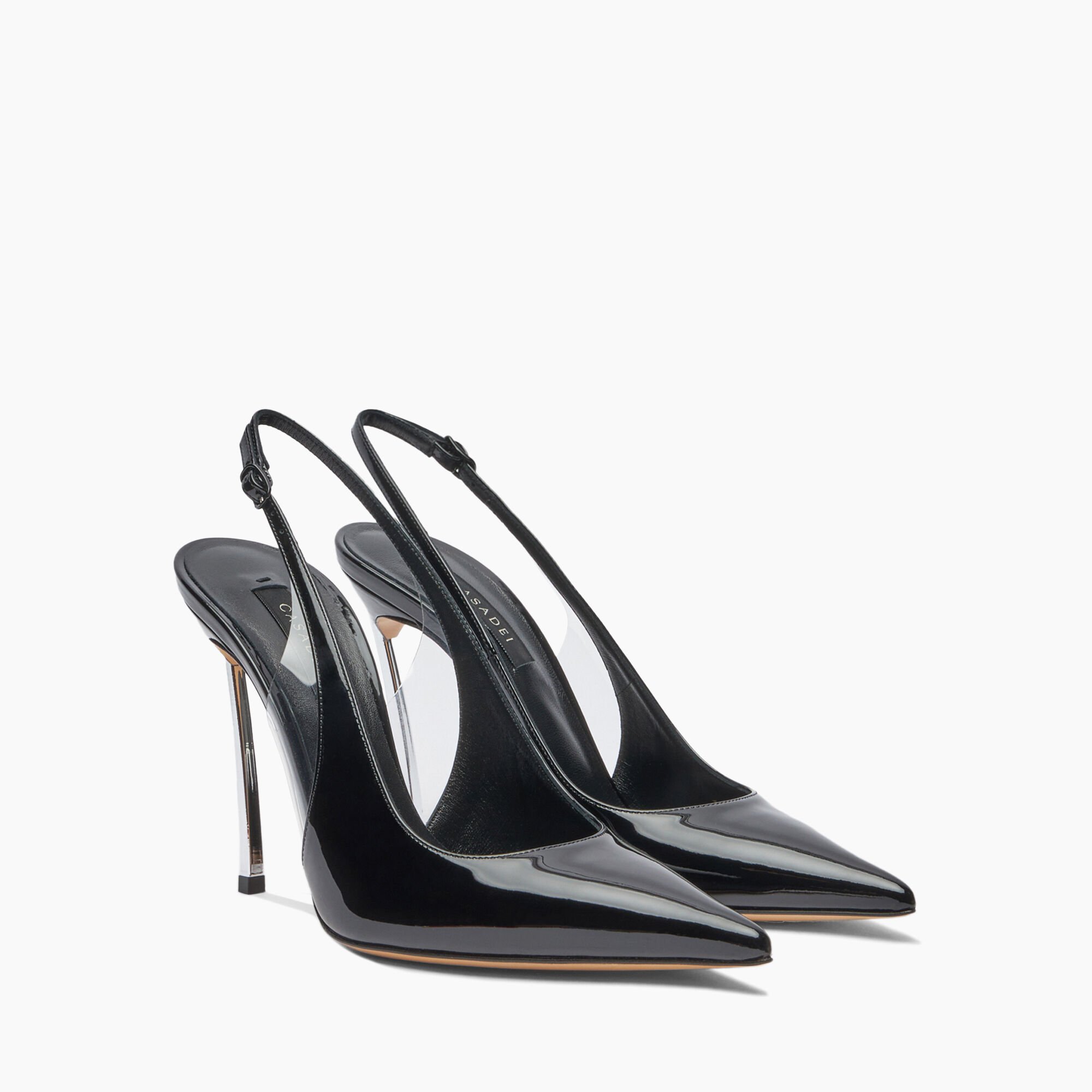 Casadei Superblade Patent Leather Slingback Noir 1G590X100MC1481