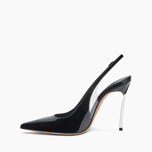 Casadei Superblade Patent Leather Slingback Noir 1G590X100MC1481