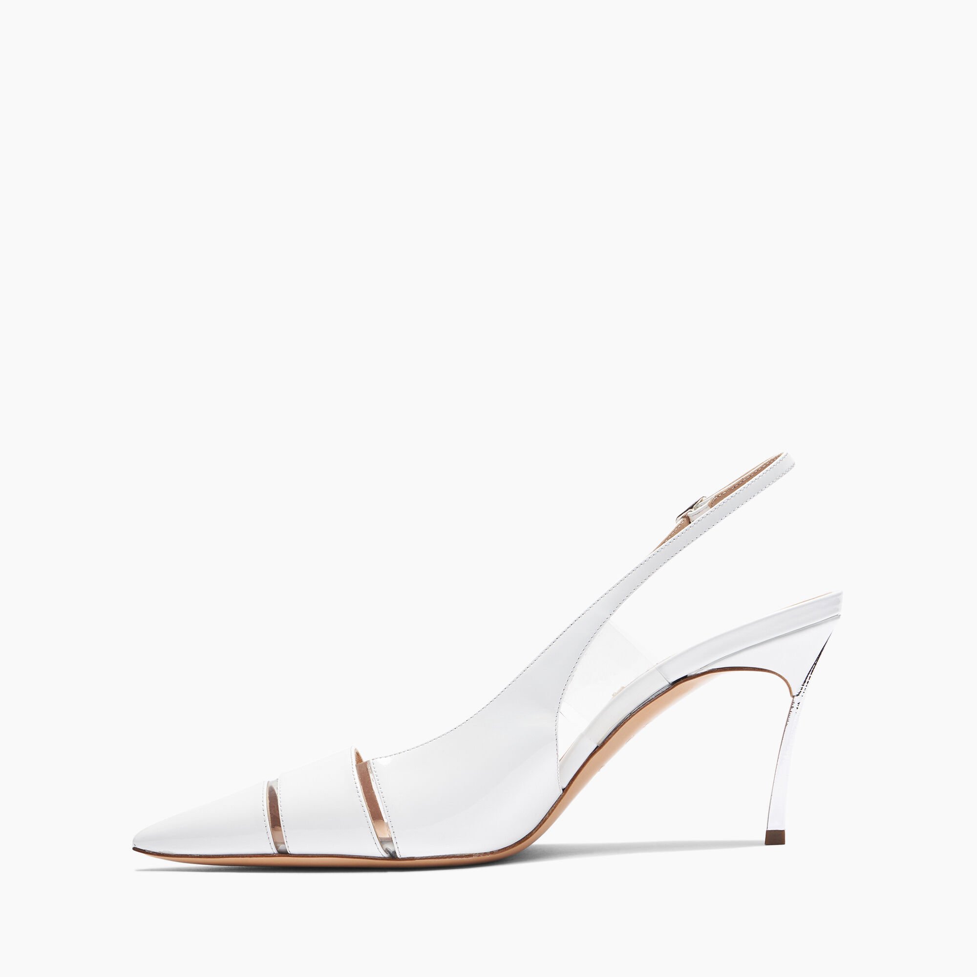 Casadei Superblade Patent Leather Slingback Bianco 1G600X080MC2327