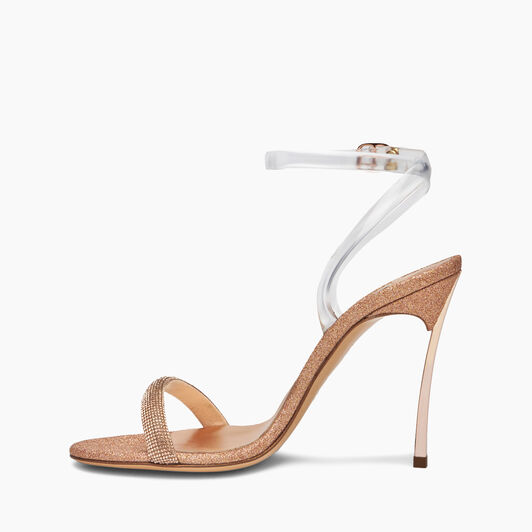 Casadei Blade Jasmine PVC Sandals خوخي فاتح وذهبي وردي 1L062V100MT0477