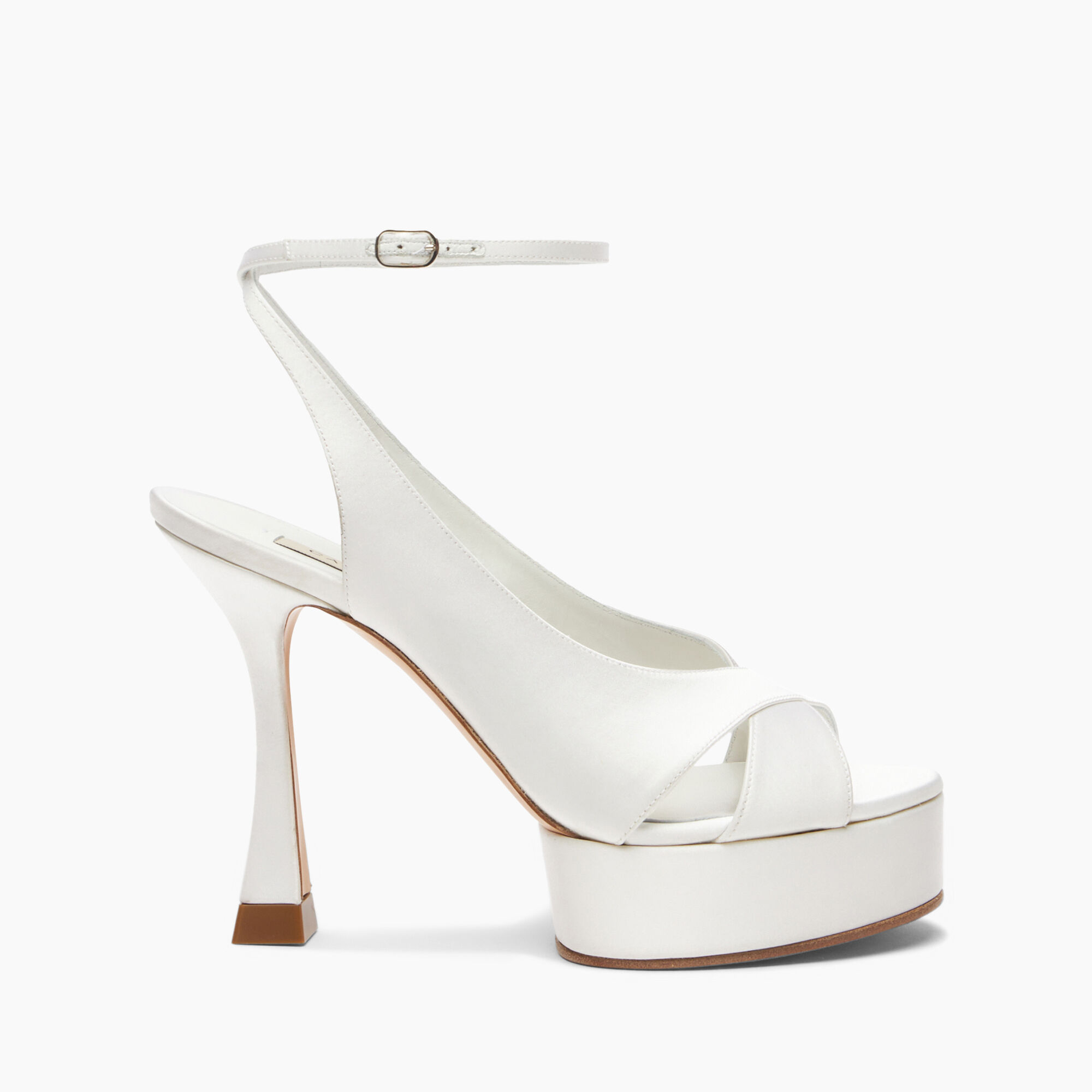 Casadei Donna Satin Platform Sandals Blanc 1L069V1001SATIN