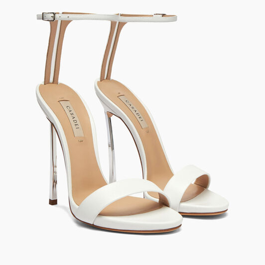 Casadei Blade Leather Sandals White 1L162W120MT0395