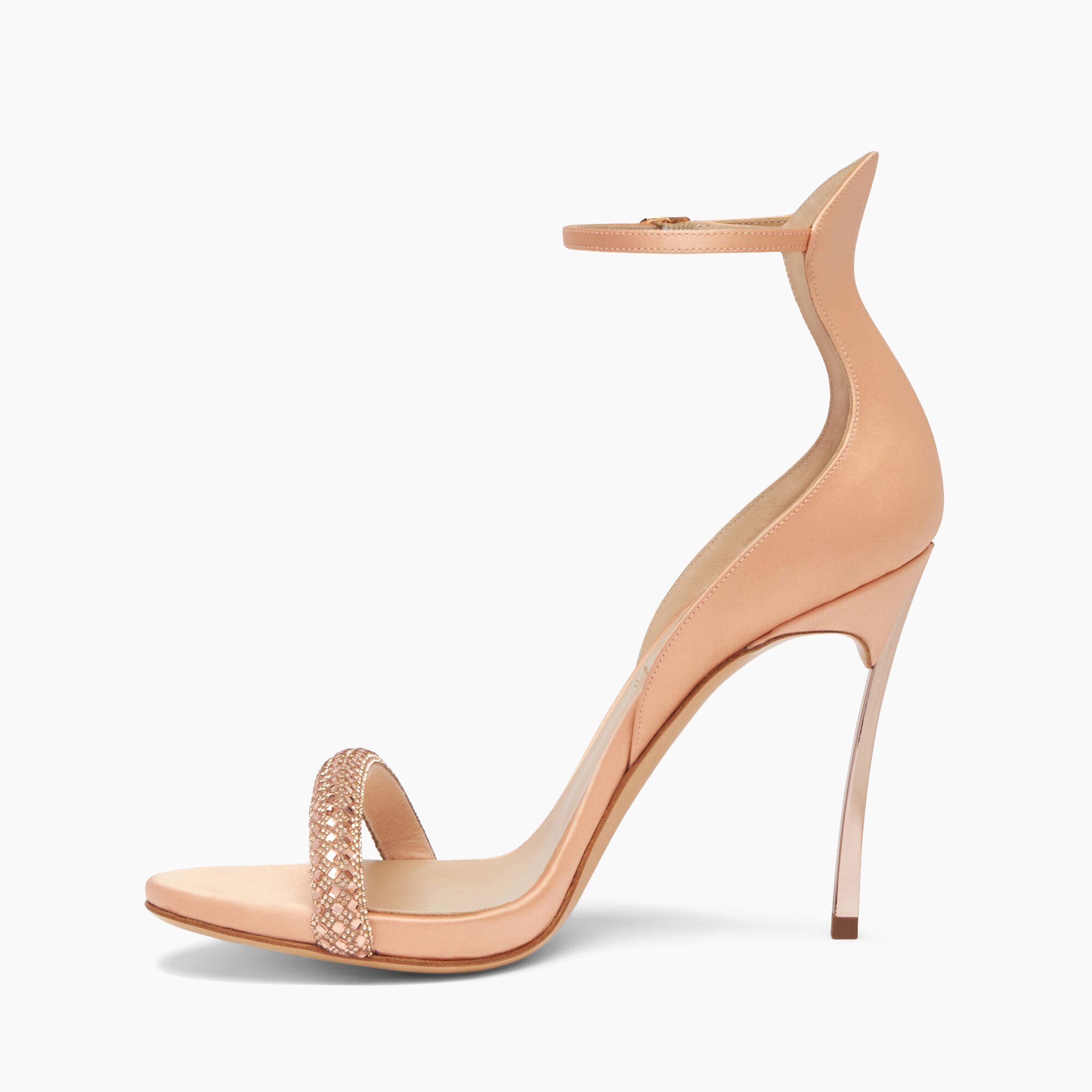 Casadei Cappa Blade Stratosphere Satin Sandals Light Peach 1L172W120MC2294