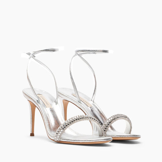 Casadei Stratosphere Julia Wonder Sandals كريستالو وأرجنتو 1L189X0801C2471