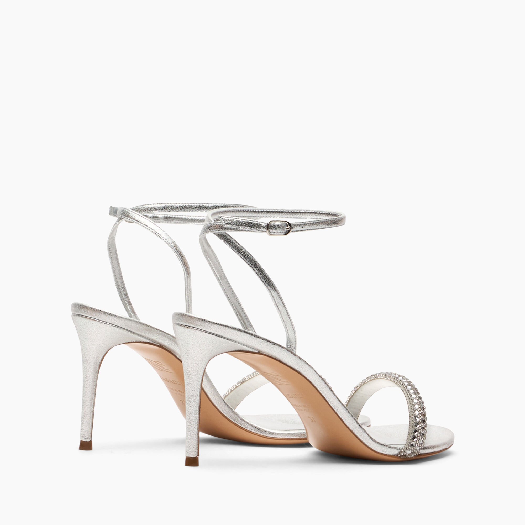 Casadei Stratosphere Julia Wonder Sandals كريستالو وأرجنتو 1L189X0801C2471