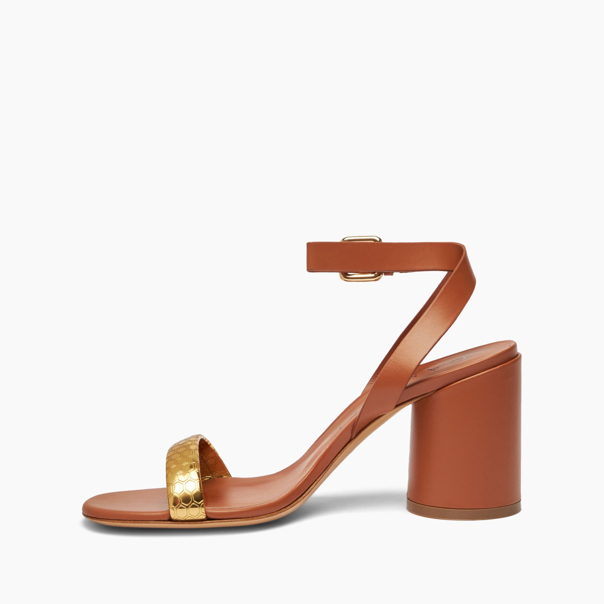 Casadei Atomium Cleo Leather and Gold Sandals ذهبي وإتروريا 1L196X0801T0450