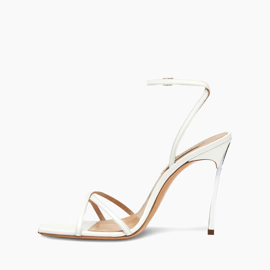 Casadei Superblade Patent Leather Sandals Blanc 1L206X100MC1313