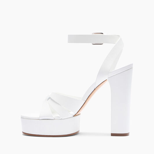 Casadei Betty Leather Platform Sandals Blanc 1L219X1201FLORE