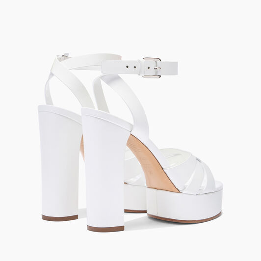 Casadei Betty Leather Platform Sandals Bianco 1L219X1201FLORE