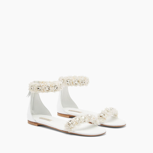 Casadei Elsa Leather Sandals White 1L238X0001C2458