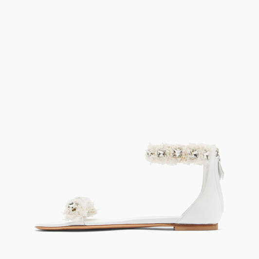 Casadei Elsa Leather Sandals White 1L238X0001C2458