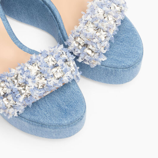 Casadei Elsa Denim Wedges Jeans 1L265X0801C2412