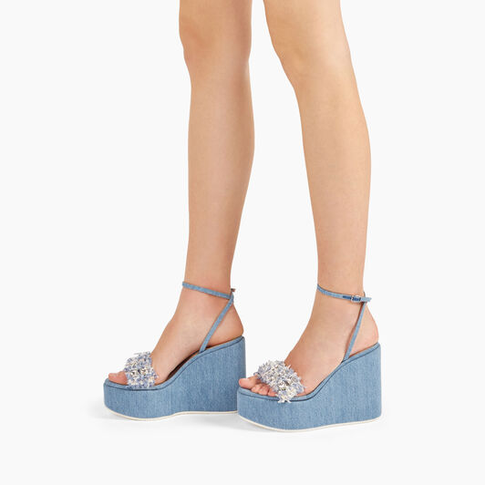 Casadei Elsa Denim Wedges Jeans 1L265X0801C2412