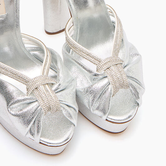 Casadei Taylor Flora Wonder Platform Sandals Silver 1L277Y1401C2538