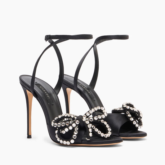 Casadei Judith Satin Sandals Nero 1L278Y1001C2541