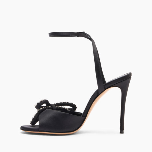 Casadei Judith Satin Sandals Black 1L278Y1001C2541